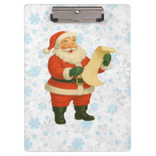 Vintage/retro holly jolly Santa Clipboard