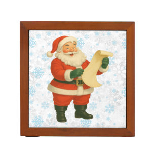 Vintage/retro holly jolly Santa Desk Organizer