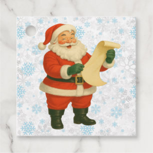 Vintage/retro holly jolly Santa Favor Tags