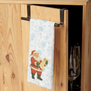 Vintage/retro holly jolly Santa Kitchen Towel
