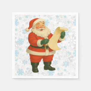 Vintage/retro holly jolly Santa Napkins