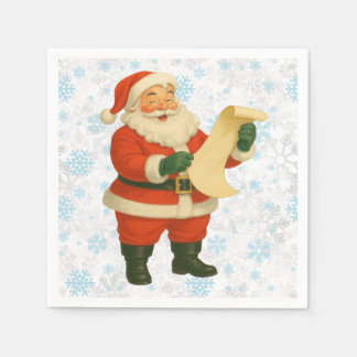 Vintage/retro holly jolly Santa Napkins