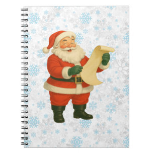 Vintage/retro holly jolly Santa Notebook