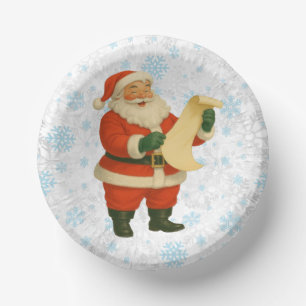 Vintage/retro holly jolly Santa Paper Bowls