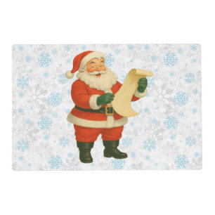 Vintage/retro holly jolly Santa Placemat