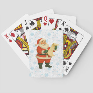 Vintage/retro holly jolly Santa Poker Cards
