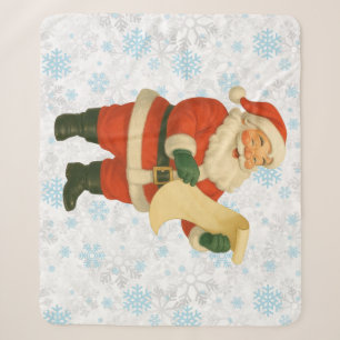 Vintage/retro holly jolly Santa Sherpa Blanket