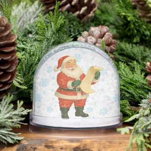 Vintage/retro holly jolly Santa Snow Globe