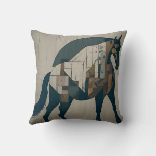 vintage retro horse throw pillow