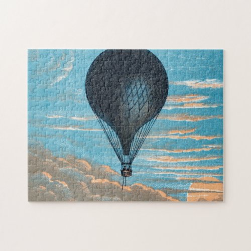 Vintage Retro Hot Air Balloon View First Balloon Jigsaw Puzzle