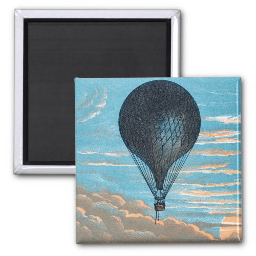 Vintage Retro Hot Air Balloon View First Balloon Magnet