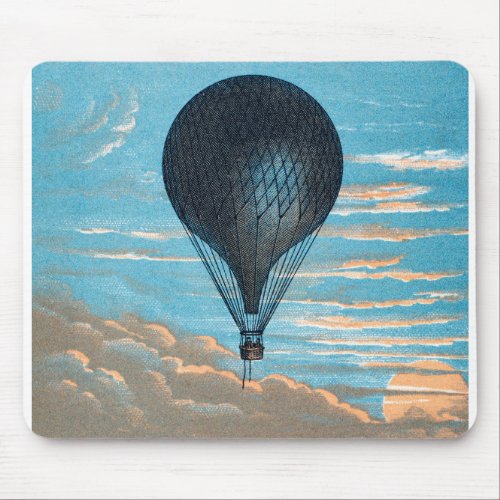 Vintage Retro Hot Air Balloon View First Balloon Mouse Pad