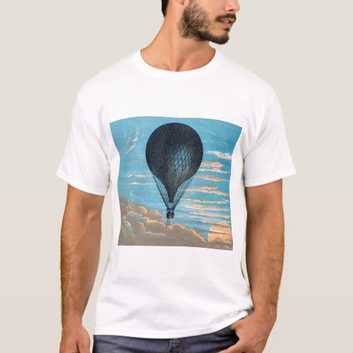 Vintage Retro Hot Air Balloon View First Balloon T_Shirt