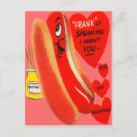 Vintage Retro Hot Dog Valentine Card