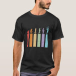 Vintage Retro Human Evolution of Tennis Player T-Shirt<br><div class="desc">Evolution of a tennis player. Vintage and retro theme design for tennis player, tennis coach and tennis fans. Cool graphic with colorful 60's and 70's style merchandise for athletes, player, those who love to play tennis and watch tennis games. Perfect for high school tennis team or college sports team. Great...</div>