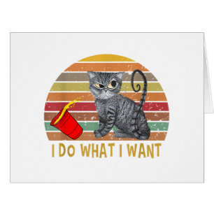 Vintage Retro I Do What I Want My Black Cat Lovers Cards