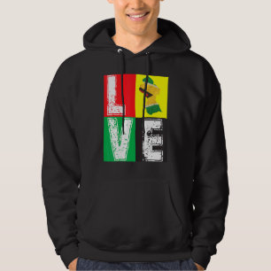 VINTAGE RETRO I LOVE GUYANA FLAG MAP FOR GUYANESE  HOODIE