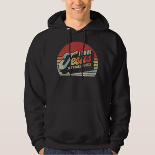Vintage Retro I Love Jesus But I Cuss A Little Hum Hoodie