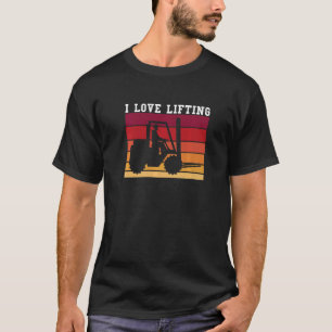 Vintage Retro I Love Lifting Forklift Driver Premi T-Shirt