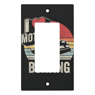 Vintage Retro I Love Motor Boating Funny Boater Light Switch Cover