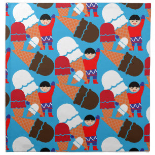 Vintage Retro Ice Cream Art Cloth Napkin