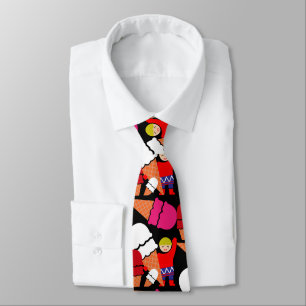 Vintage Retro Ice Cream Art Neck Tie