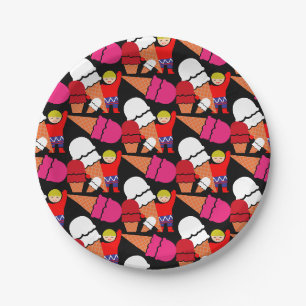 Vintage Retro Ice Cream Art Paper Plates