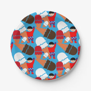 Vintage Retro Ice Cream Art Paper Plates