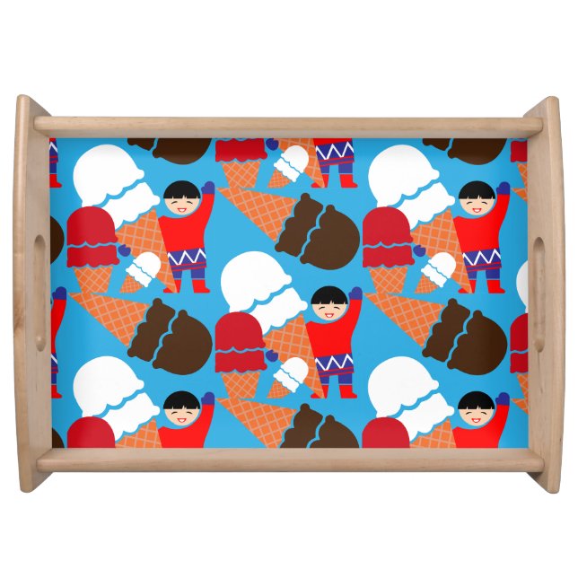 Vintage Retro Ice Cream Art Serving Tray (Front)