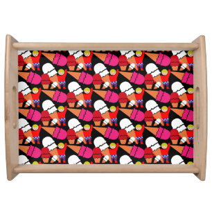 Vintage Retro Ice Cream Art Serving Tray