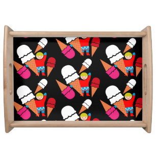 Vintage Retro Ice Cream Art Serving Tray