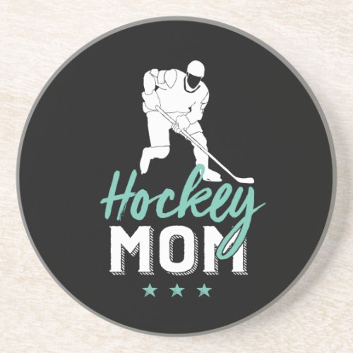 Vintage Retro Ice Hockey Mom Proud Sports Mother Coaster