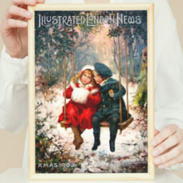 Vintage Retro Illustrated London News Christmas Poster