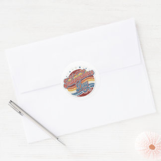 Vintage Retro Independence Day Sticker - 4of July