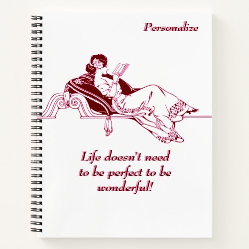 Vintage Retro Inspirational Life Quote Writers Notebook