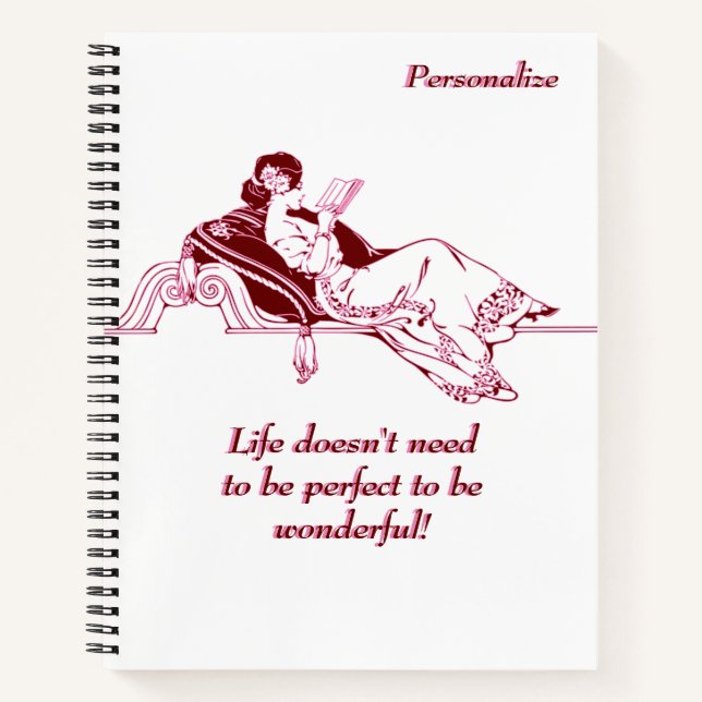 Vintage Retro Inspirational Life Quote Writer's Notebook (Front)