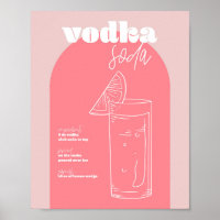 Vintage Retro Inspired Vodka Soda Recipe Pink and