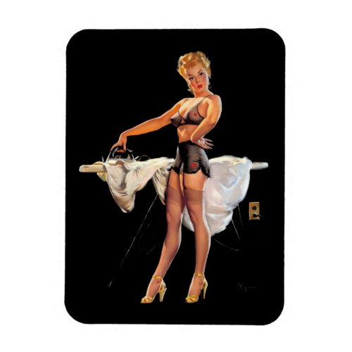 Vintage Retro Ironing Pinup Girl Magnet