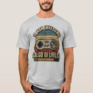 Vintage Retro Italian Gamer Level Up T-Shirt