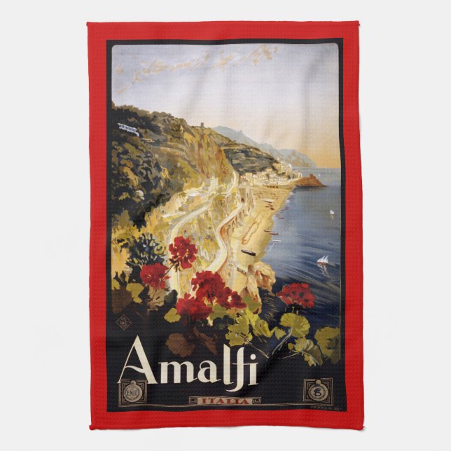 Vintage retro Italian poster Towel (Vertical)