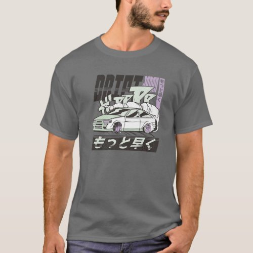Vintage Retro Japanese Anime Drift Car Racing 90S T_Shirt
