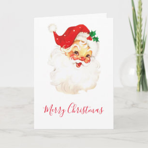 Vintage Retro Jolly Old Santa Claus Christmas Card