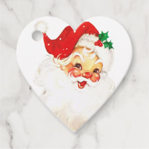 Vintage Retro Jolly Old Santa Claus Christmas Favor Tags