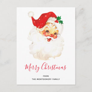Vintage Retro Jolly Old Santa Claus Christmas Holiday Postcard