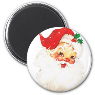 Vintage Retro Jolly Old Santa Claus Christmas Magnet