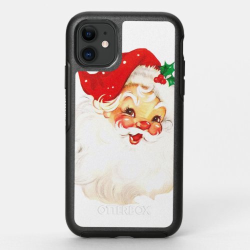 Vintage Retro Jolly Old Santa Claus Christmas OtterBox Symmetry iPhone 11 Case