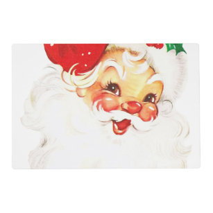 Vintage Retro Jolly Old Santa Claus Christmas Placemat