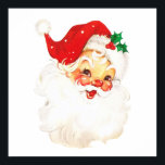 Vintage Retro Jolly Old Santa Claus Christmas Poster<br><div class="desc">A poster with a vintage image of a retro santa claus face. Happy and jolly with round rosy cheeks.</div>