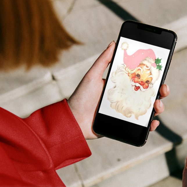 Vintage Retro Jolly Santa Claus Christmas Holiday Card (Creator Uploaded)