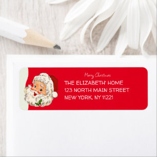 Vintage Retro Jolly Santa Claus Christmas Label